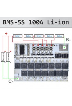 BMS 5S Li-ion 100A плата защиты с балансировкой